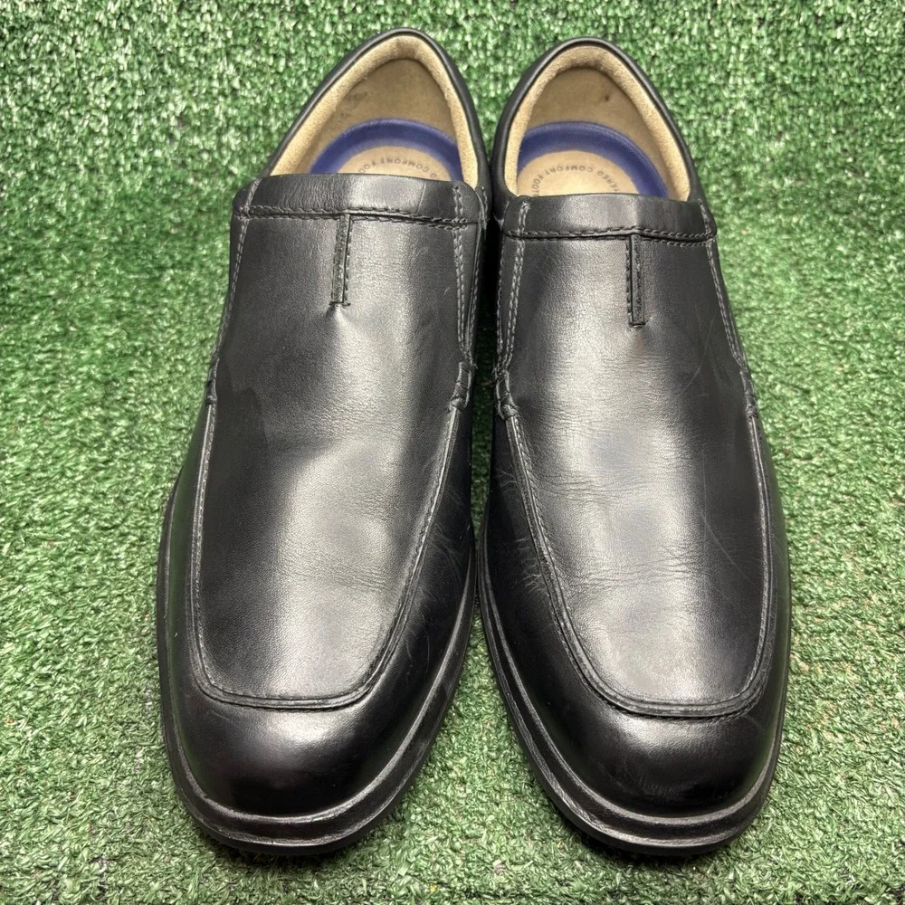 Bostonian Tipton Step Leather Slip On Professional Loafer Shoes Black Mens 11.5
